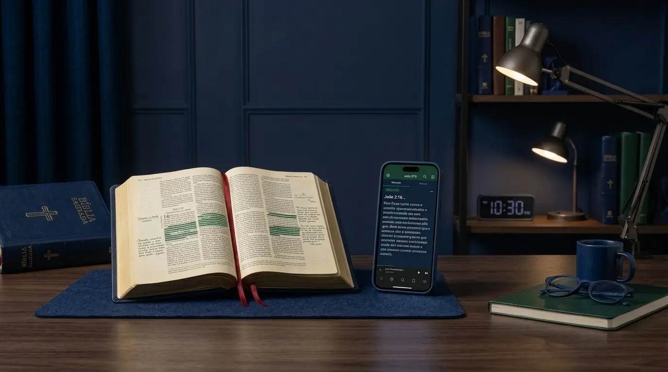 Imagem ilustrativa de Biblia Sagrada online aplicativo e impressa